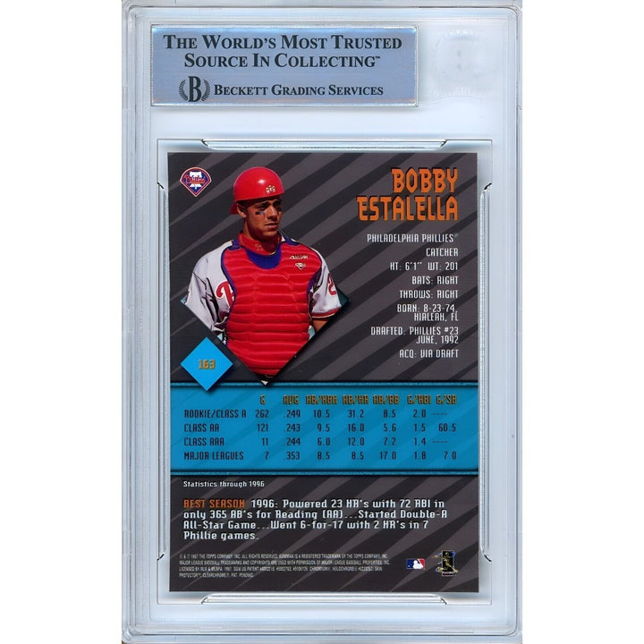 Bobby Estalella Phillies Signed 1997 Bowman Best Rookie Card Beckett Authentic Auto Slab