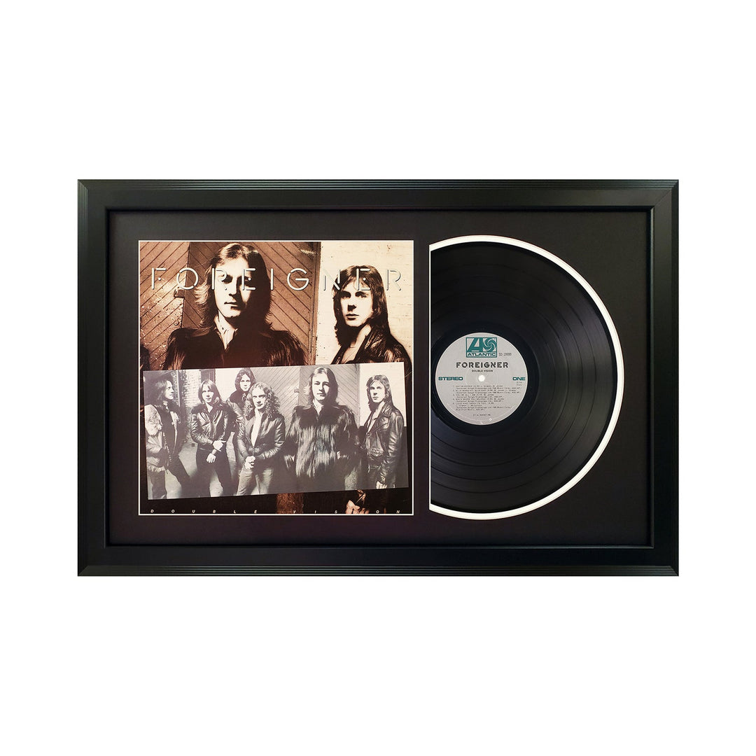 Foreigner Double Vision Genuine Vinyl Record & Cover Professionally Framed Wall Display with a Black Mat
