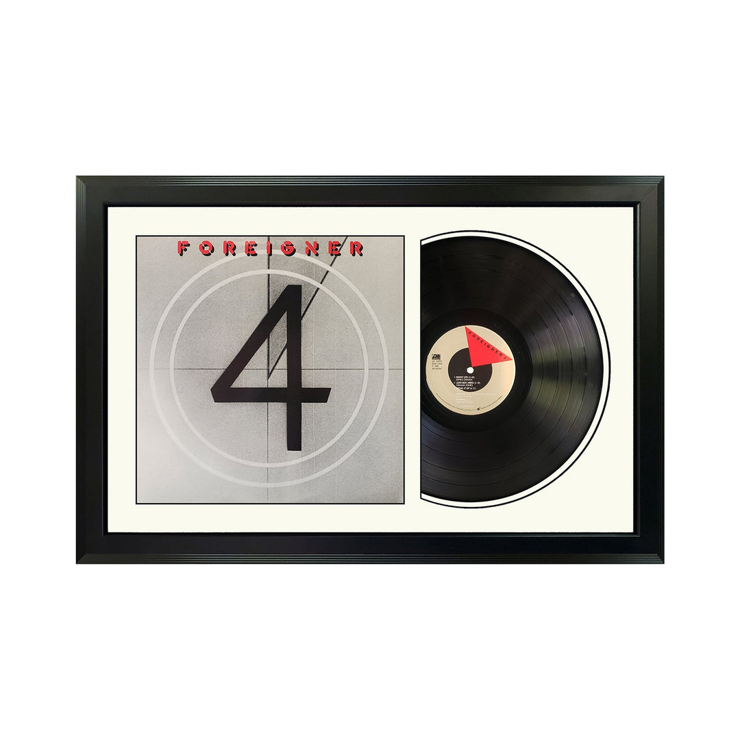 Foreigner 4 Genuine Vinyl Record & Cover Professionally Framed Wall Display with a White Mat