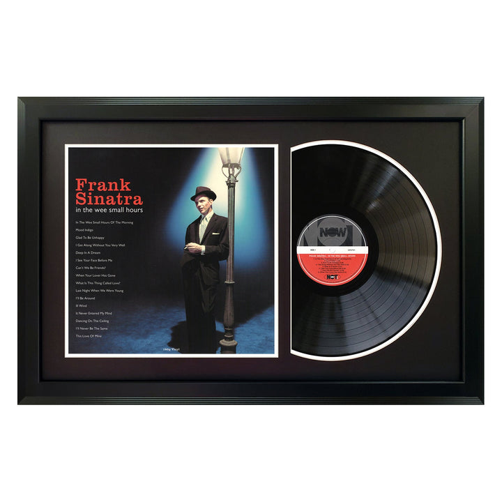 Frank Sinatra In The Wee Small Hours Genuine Vinyl Record & Cover Professionally Framed Display with a Black Mat