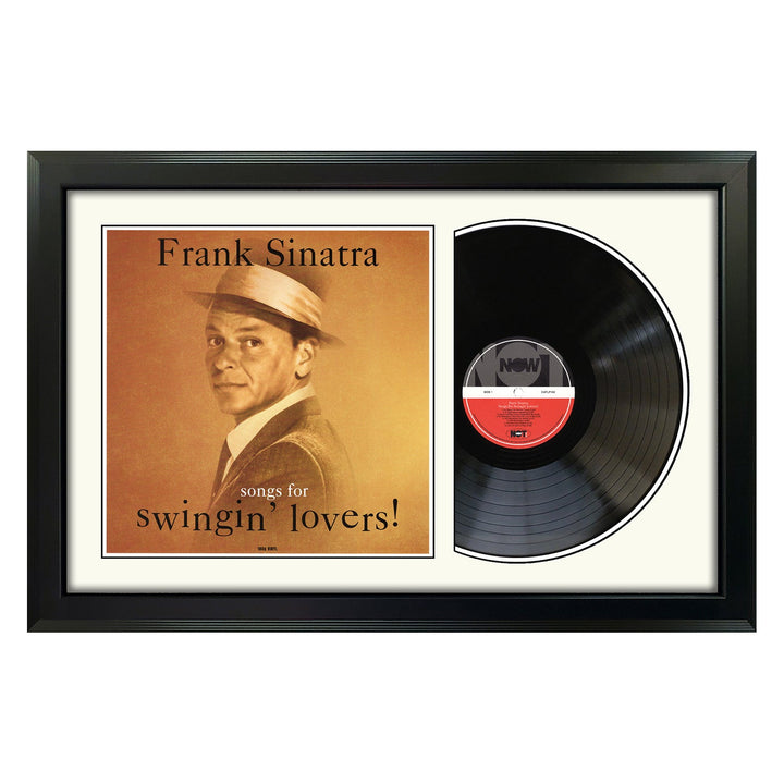 Frank Sinatra Songs For Swingin' Lovers Genuine Vinyl Record & Cover Professionally Framed Display with a White Mat