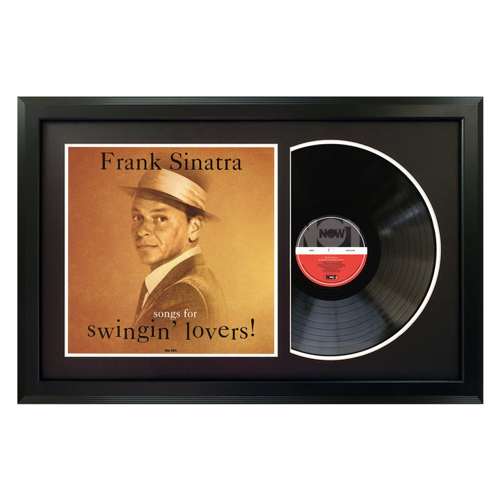 Frank Sinatra Songs For Swingin' Lovers  Genuine Vinyl Record & Cover Professionally Framed 17.5 x 26.5 Display with a Black Mat