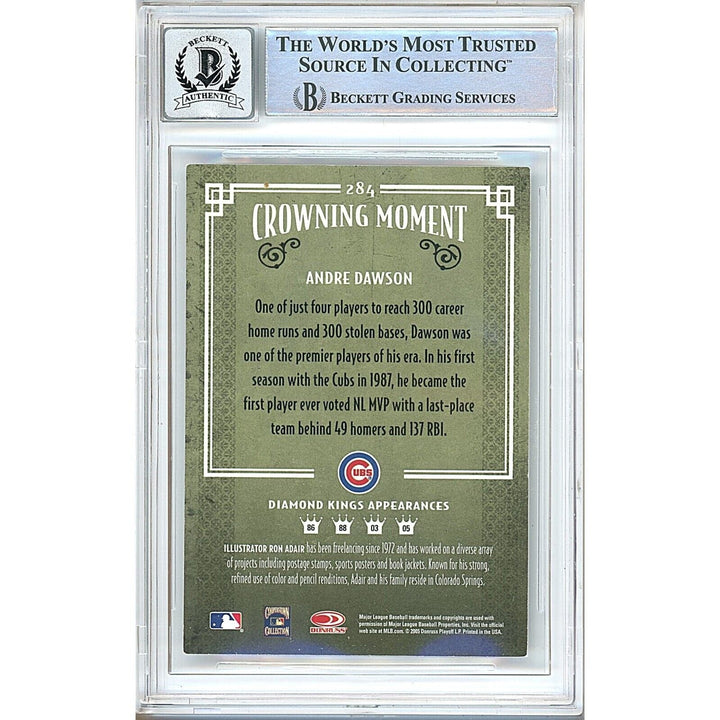 Andre Dawson Chicago Cubs Signed 2005 Diamond Kings Baseball Card BGS Auto 10 Slab