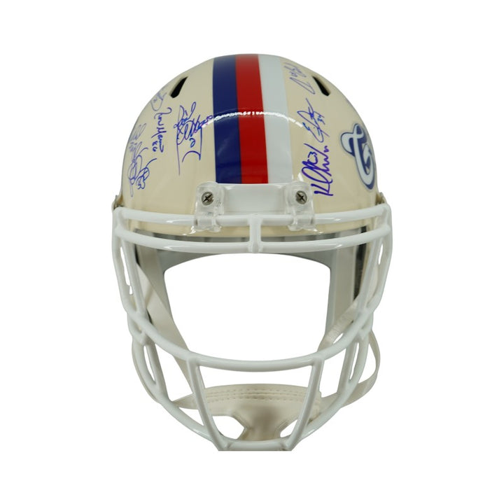 New York Giants 1986 Team Signed Custom White Replica Full Size Helmet JSA Holo Only