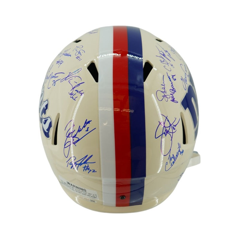 New York Giants 1986 Team Signed Custom White Replica Full Size Helmet JSA Holo Only