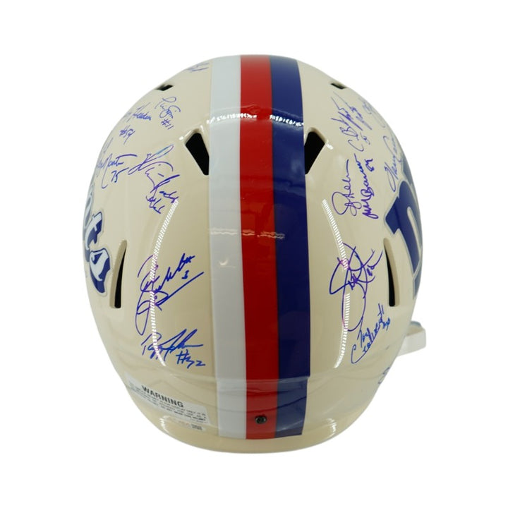 New York Giants 1986 Team Signed Custom White Replica Full Size Helmet JSA Holo Only