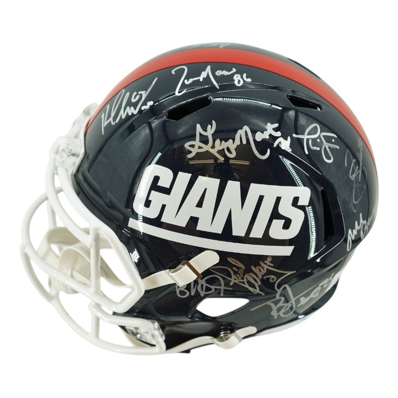New York Giants 1986 Team Signed Blue Replica Full Size Helmet JSA Holo Only