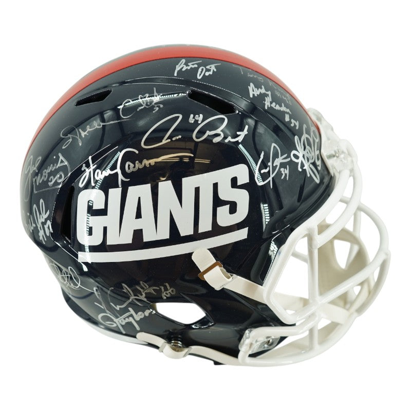 New York Giants 1986 Team Signed Blue Replica Full Size Helmet JSA Holo Only