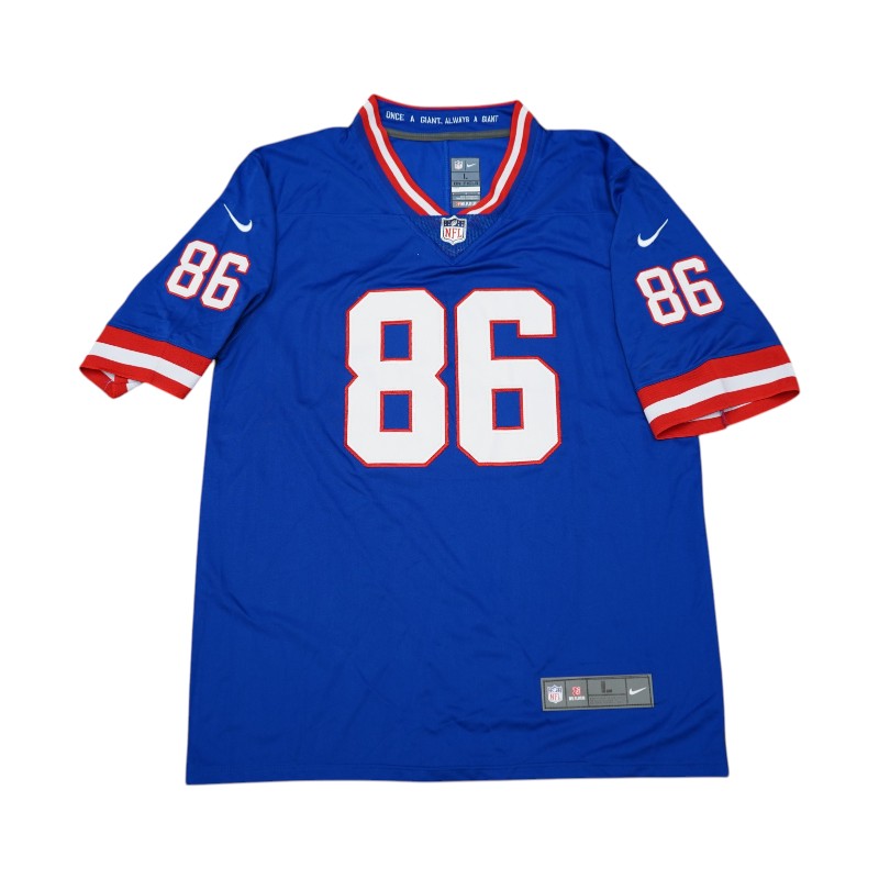 New York Giants 1986 Team Signed Pro Style Super Bowl XXI Blue Jersey JSA Holo Only