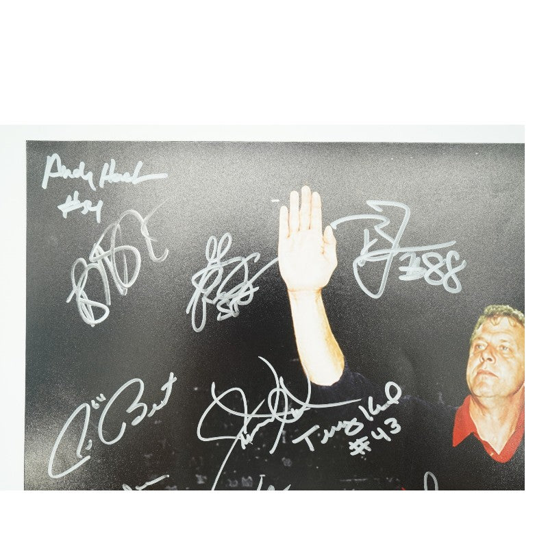 New York Giants 1980's Super Bowl Champs Team Signed 16x20 Gatorade Celebration JSA Holo Only