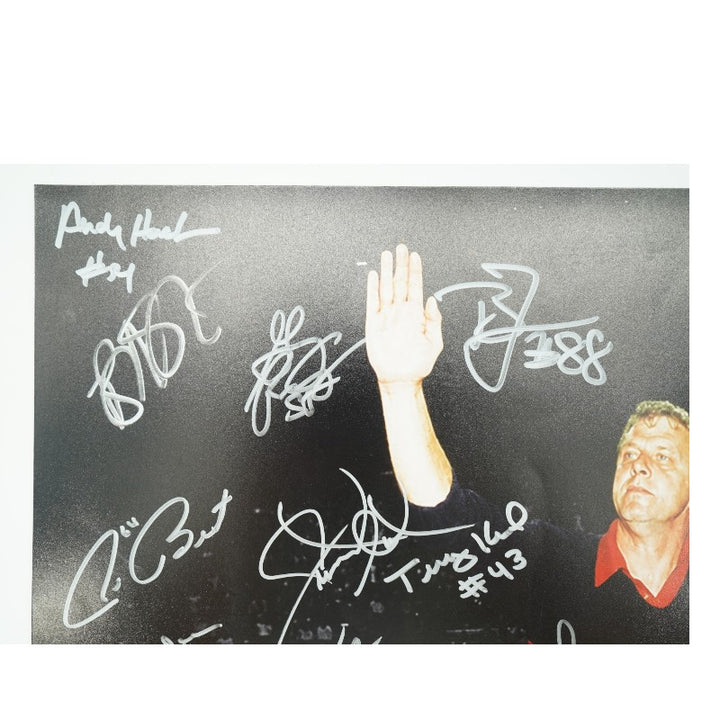 New York Giants 1980's Super Bowl Champs Team Signed 16x20 Gatorade Celebration JSA Holo Only