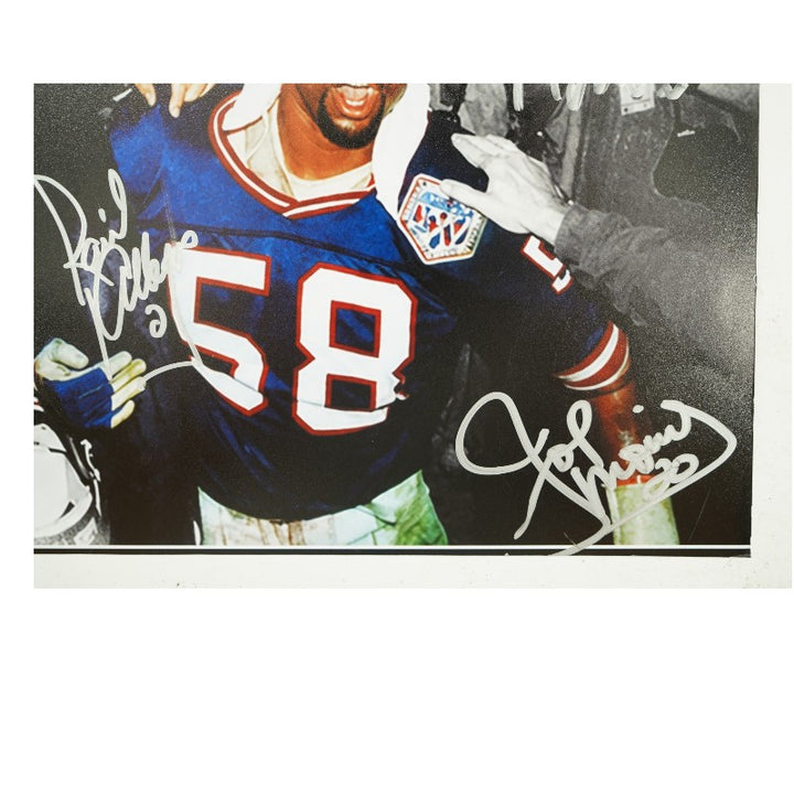 New York Giants 1980's Super Bowl Champs Team Signed 16x20 Gatorade Celebration JSA Holo Only