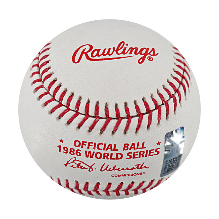 Dwight Doc Gooden New York Mets Autographed Inscribed 1986 World Series Logo Baseball CX Auth