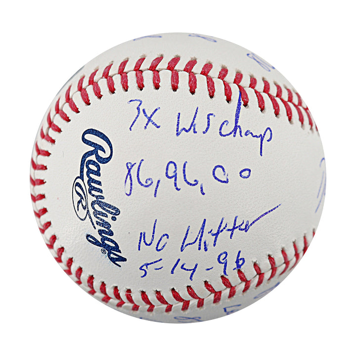 Dwight Doc Gooden New York Mets Autographed Stat 12 Inscription OMLB Baseball CX Auth