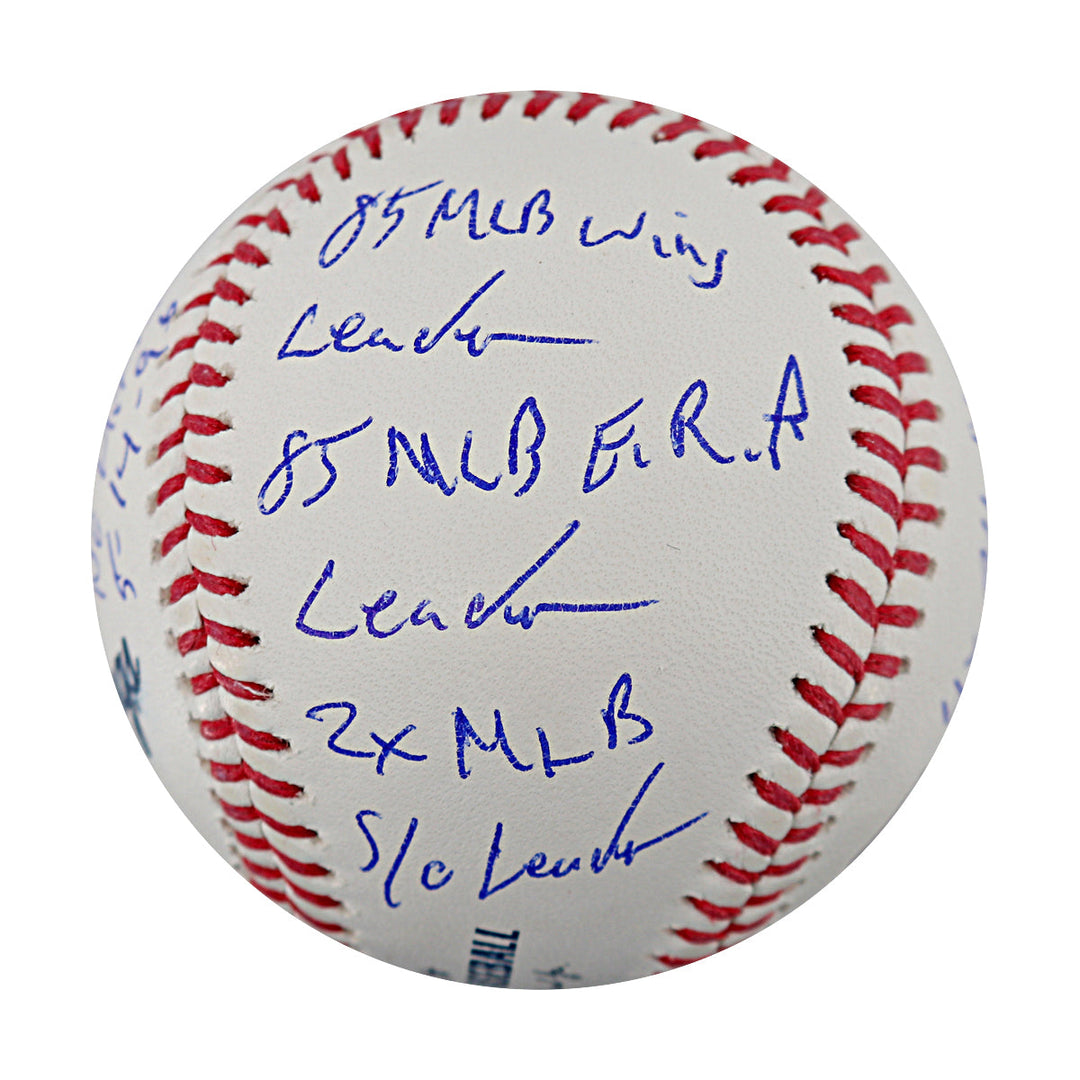 Dwight Doc Gooden New York Mets Autographed Stat 12 Inscription OMLB Baseball CX Auth
