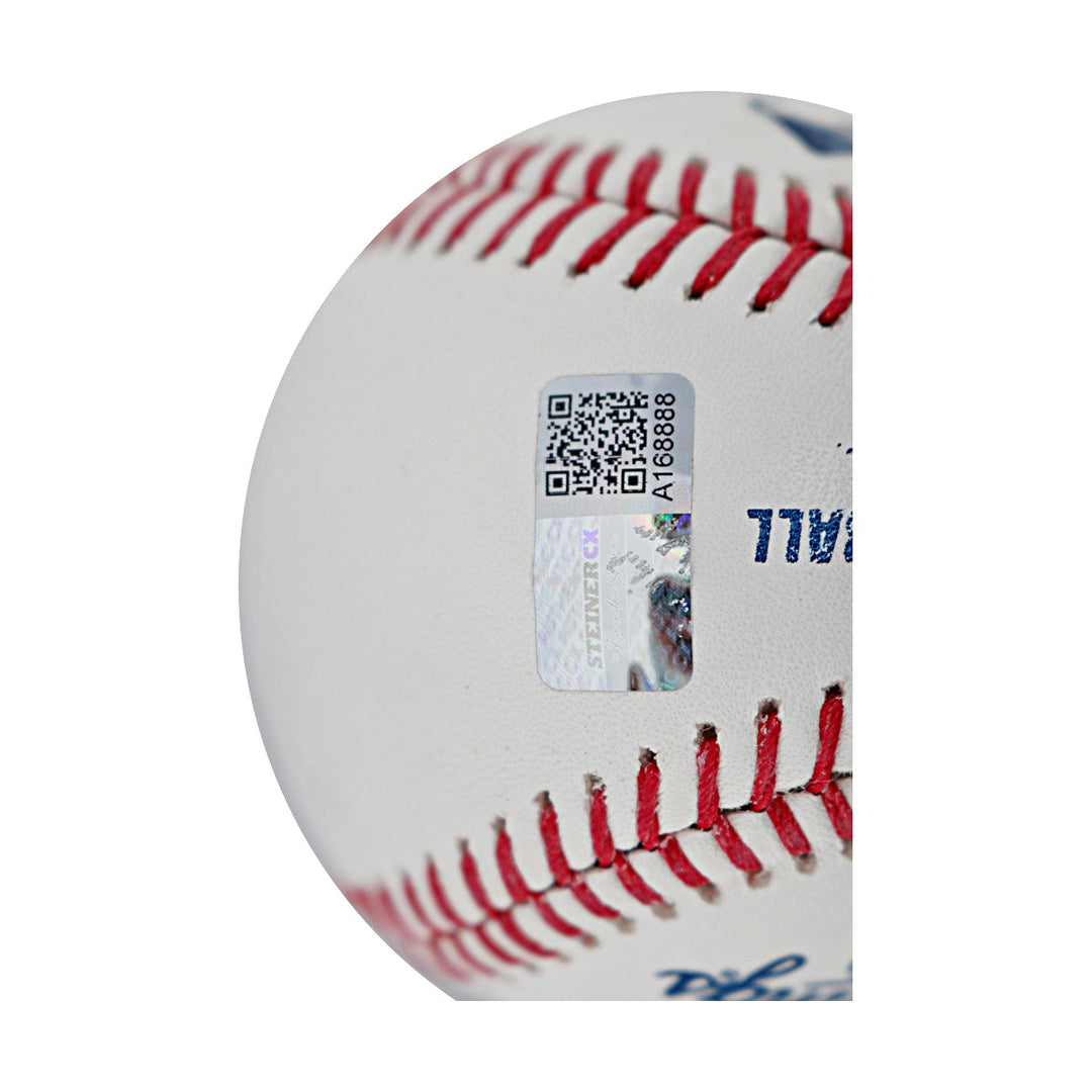 Dwight Doc Gooden New York Mets Autographed Stat 12 Inscription OMLB Baseball CX Auth
