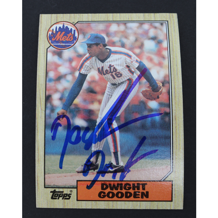 Dwight Doc Gooden New York Mets Autographed Inscribed 1987 Topps #130 CX Auth
