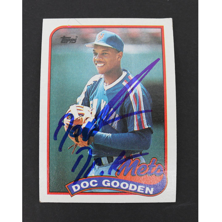 Dwight Doc Gooden New York Mets Autographed Inscribed 1989 Topps #30 CX Auth