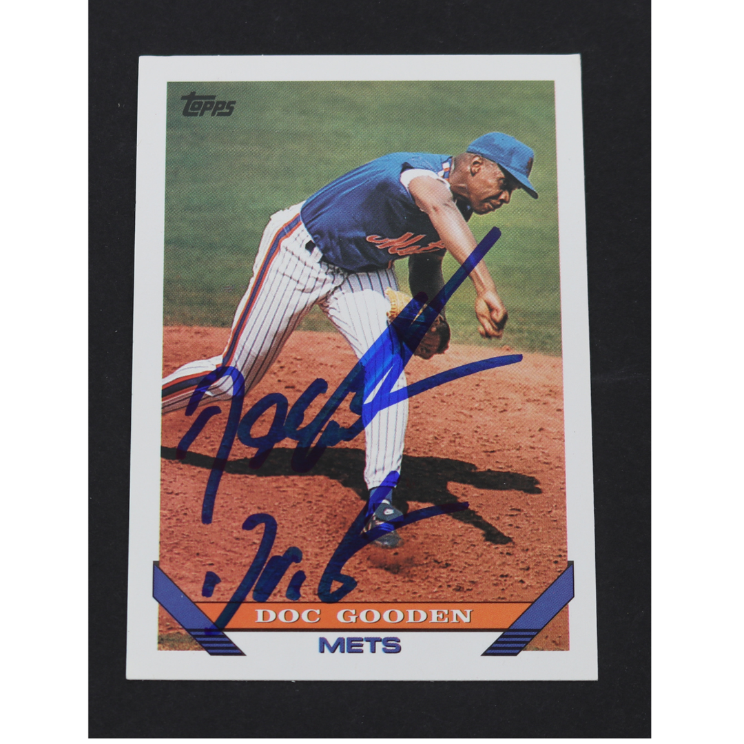 Dwight Doc Gooden New York Mets Autographed Inscribed 1993 Topps #640 CX Auth