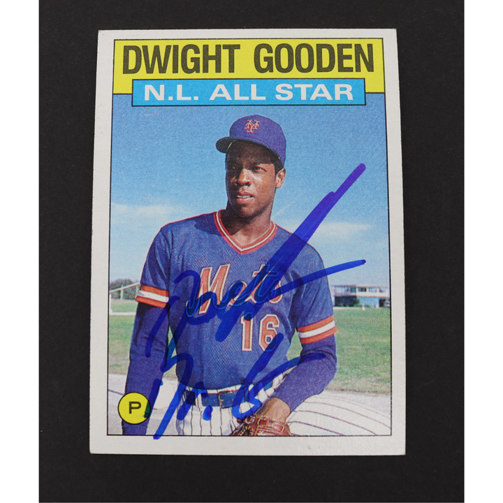 Dwight Doc Gooden New York Mets Autographed Inscribed 1986 Topps 85 NL Leaders #709 CX Auth