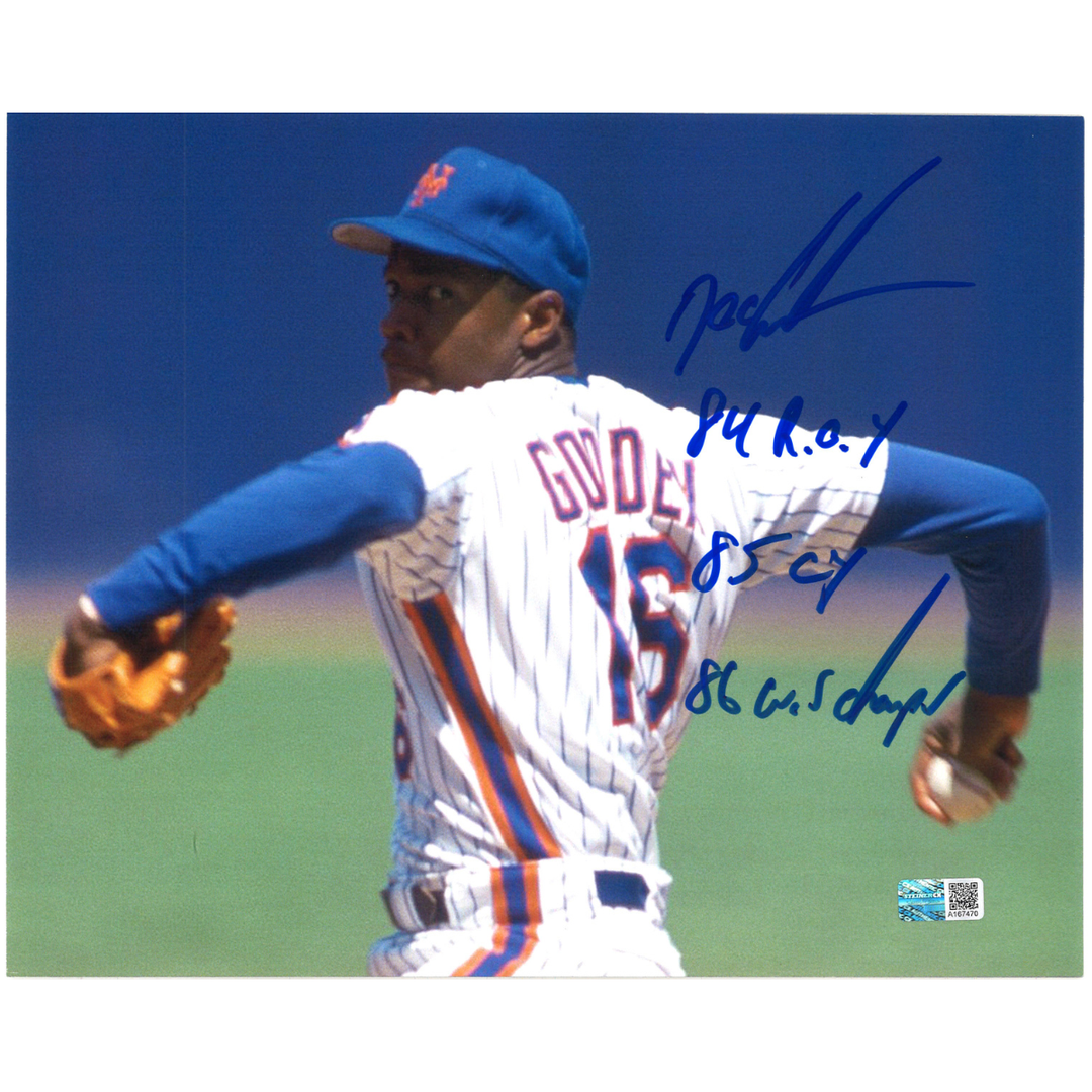Dwight Doc Gooden New York Mets Autographed Multi Inscribed 8x10 Photo CX Auth
