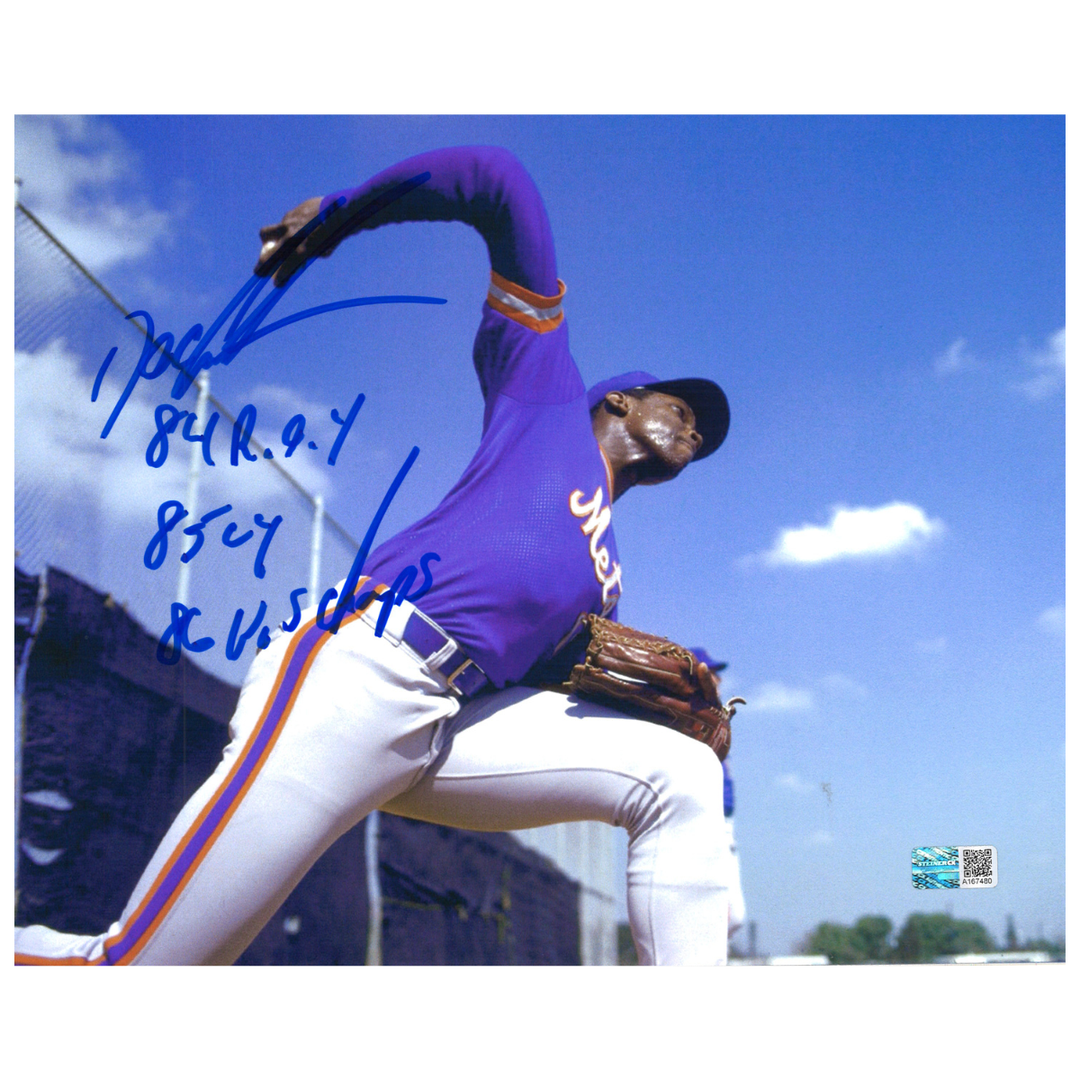 Dwight Doc Gooden New York Mets Autographed Multi Inscribed 8x10 Photo CX Auth