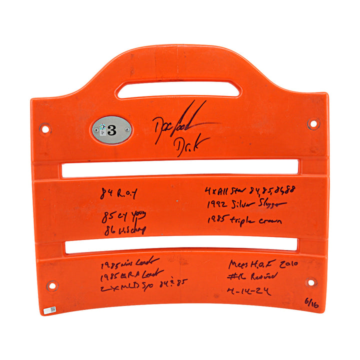 Dwight Doc Gooden New York Mets Autographed Stat 12 Inscription Shea Stadium Seatback LE/16 CX Auth & MLB Holo