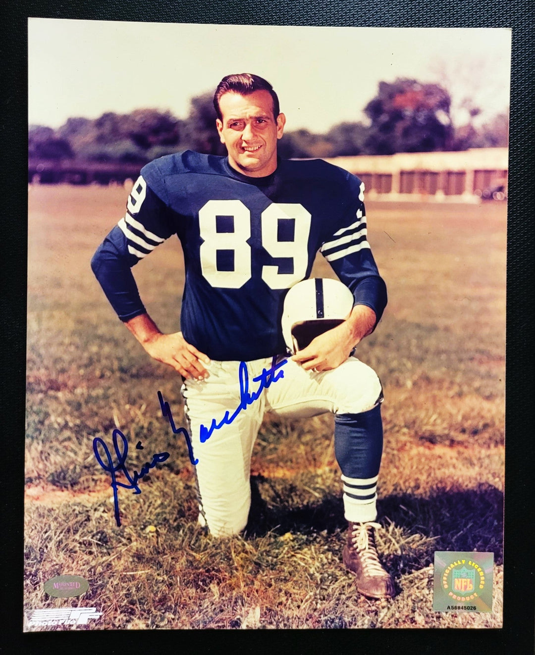 Gino Marchetti Baltimore Colts and Hall of Famer Signed 8x10 (Mounted Memories Hologram)