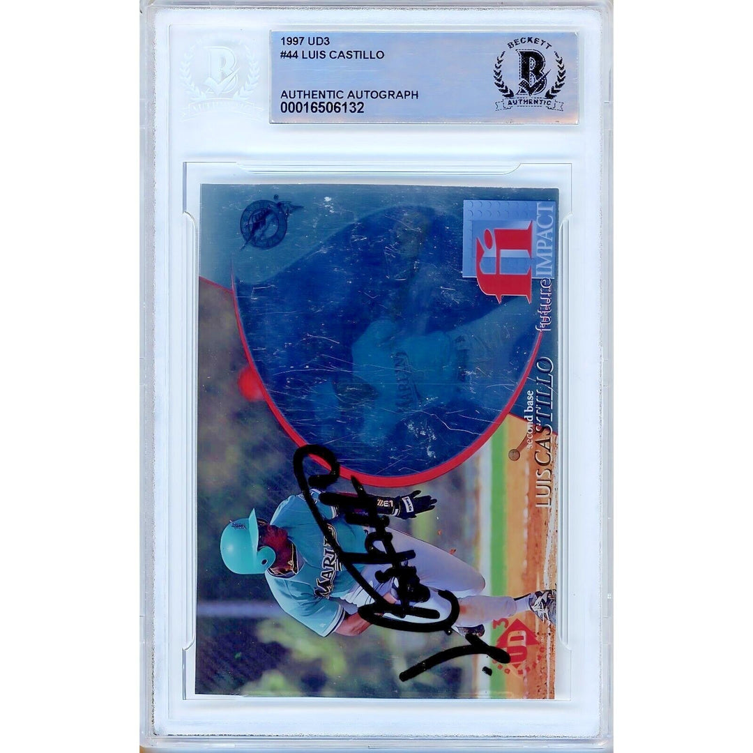 Luis Castillo Florida Marlins Signed 1997 Upper Deck UD3 Baseball Card BAS Auth Auto Slab