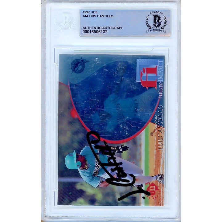 Luis Castillo Florida Marlins Signed 1997 Upper Deck UD3 Baseball Card BAS Auth Auto Slab