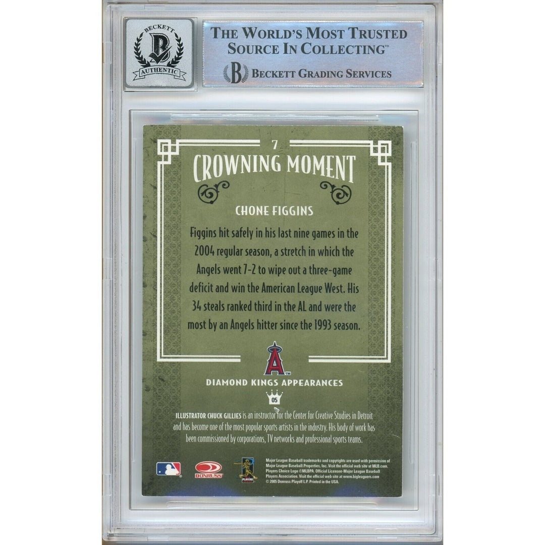 Chone Figgins Los Angeles Angels Signed 2005 Diamond Kings Card BGS Auto 10 Graded