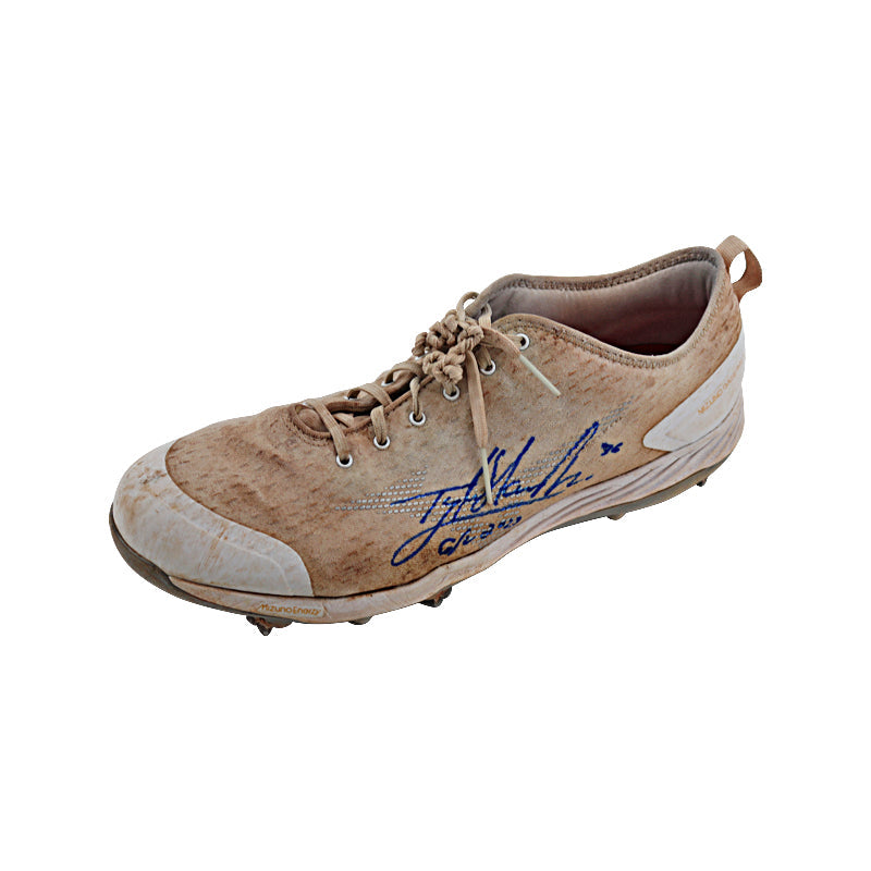 Tyler Hardman New York Yankees Autographed & Inscribed "GU 2023" Left Game Used Mizuno AA Red Sole Cleat