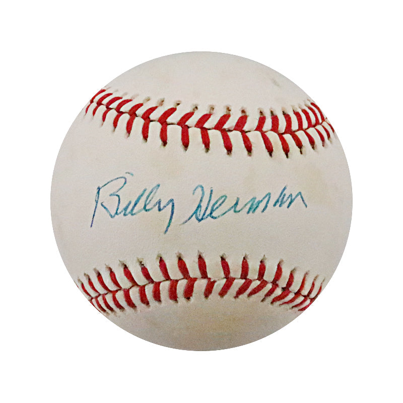 Billy Herman Chicago Cubs Brooklyn Dodgers Autographed Signed Bill White NL Baseball (JSA COA)