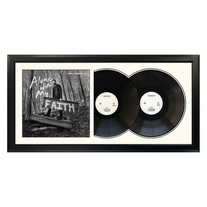Harry Conick Jr. Alone With My Faith Genuine Double Vinyl Record & Cover Professionally Framed 17.5 x 34.5 Wall Display with a White Mat