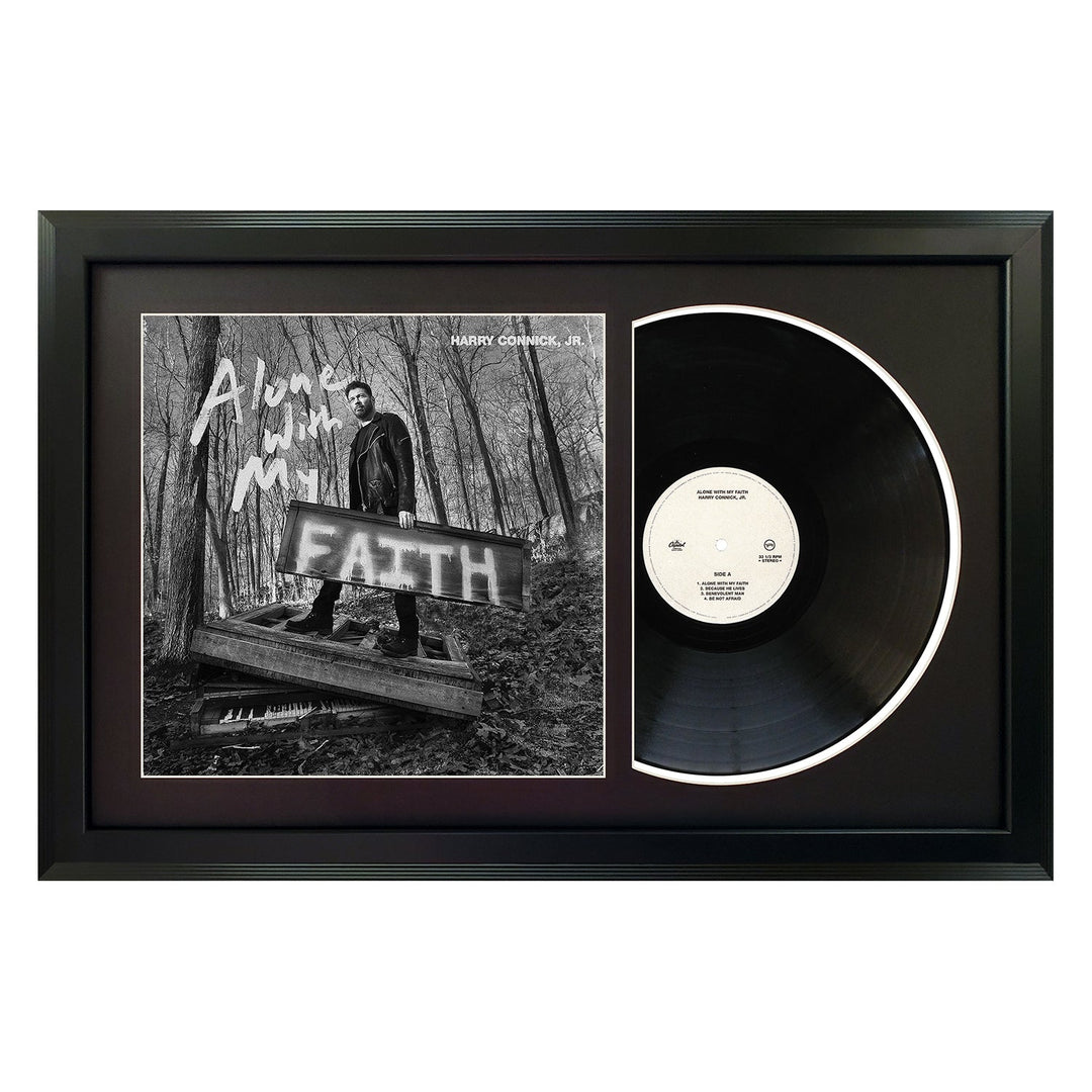 Harry Conick Jr. Alone With My Faith Genuine Vinyl Record & Cover Professionally Framed 17.5 x 26.5 Wall Display with a Black Mat