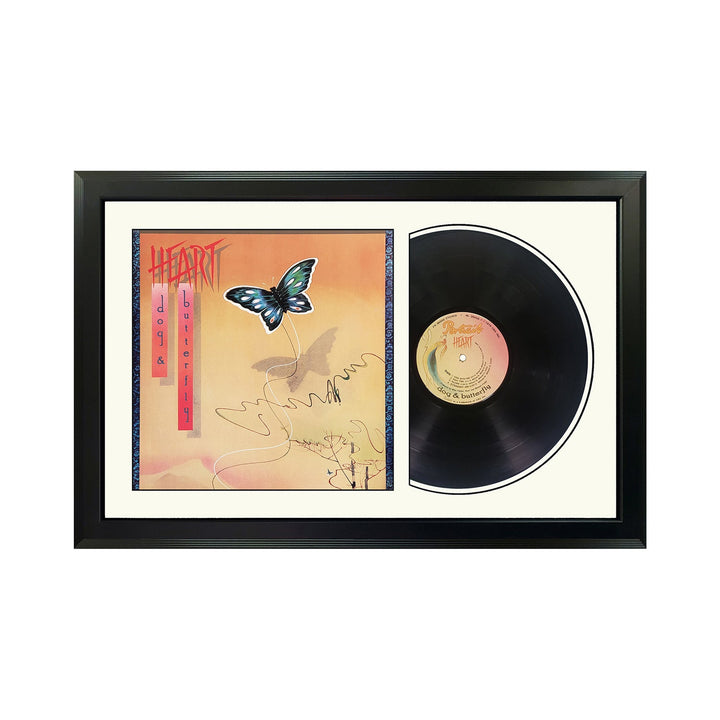 Heart Dog and Butterfly Genuine Vinyl Record & Cover Professionally Framed Wall Display with a White Mat