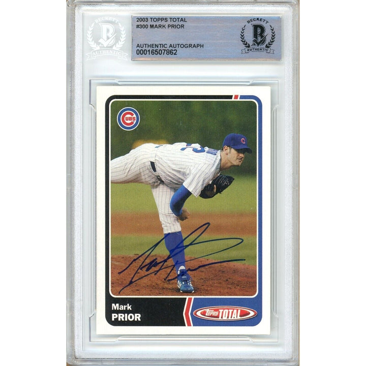Mark Prior Chicago Cubs Signed 2003 Topps Total Baseball Card Beckett Authentic Auto