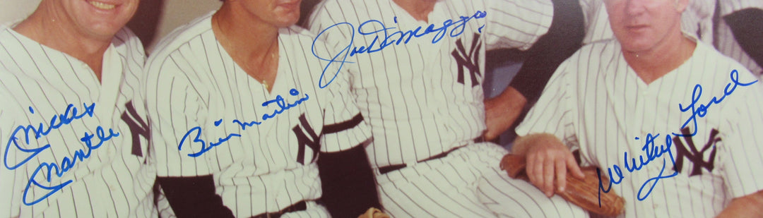 Mickey Mantle Joe DiMaggio Whitey Ford Billy Martin Signed Auto 11x14 Photo PSA/DNA LOA H54921
