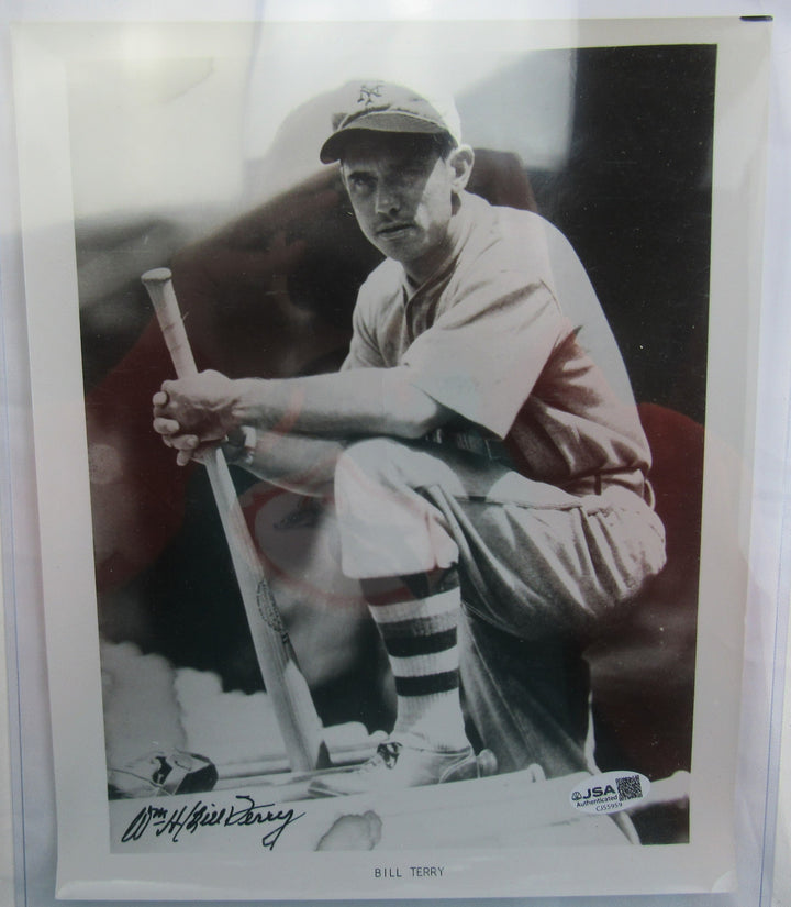 Bill Terry Signed Auto 8x10 Photo JSA CJ55959