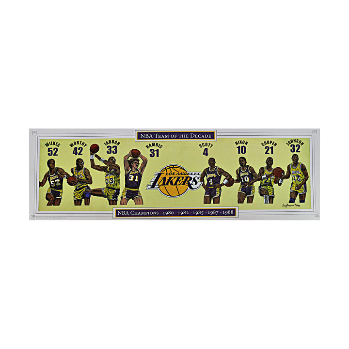 Doug Brewer 2013 Los Angeles Lakers NBA Team of the Decade 12x36 Print