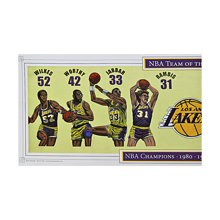 Doug Brewer 2013 Los Angeles Lakers NBA Team of the Decade 12x36 Print