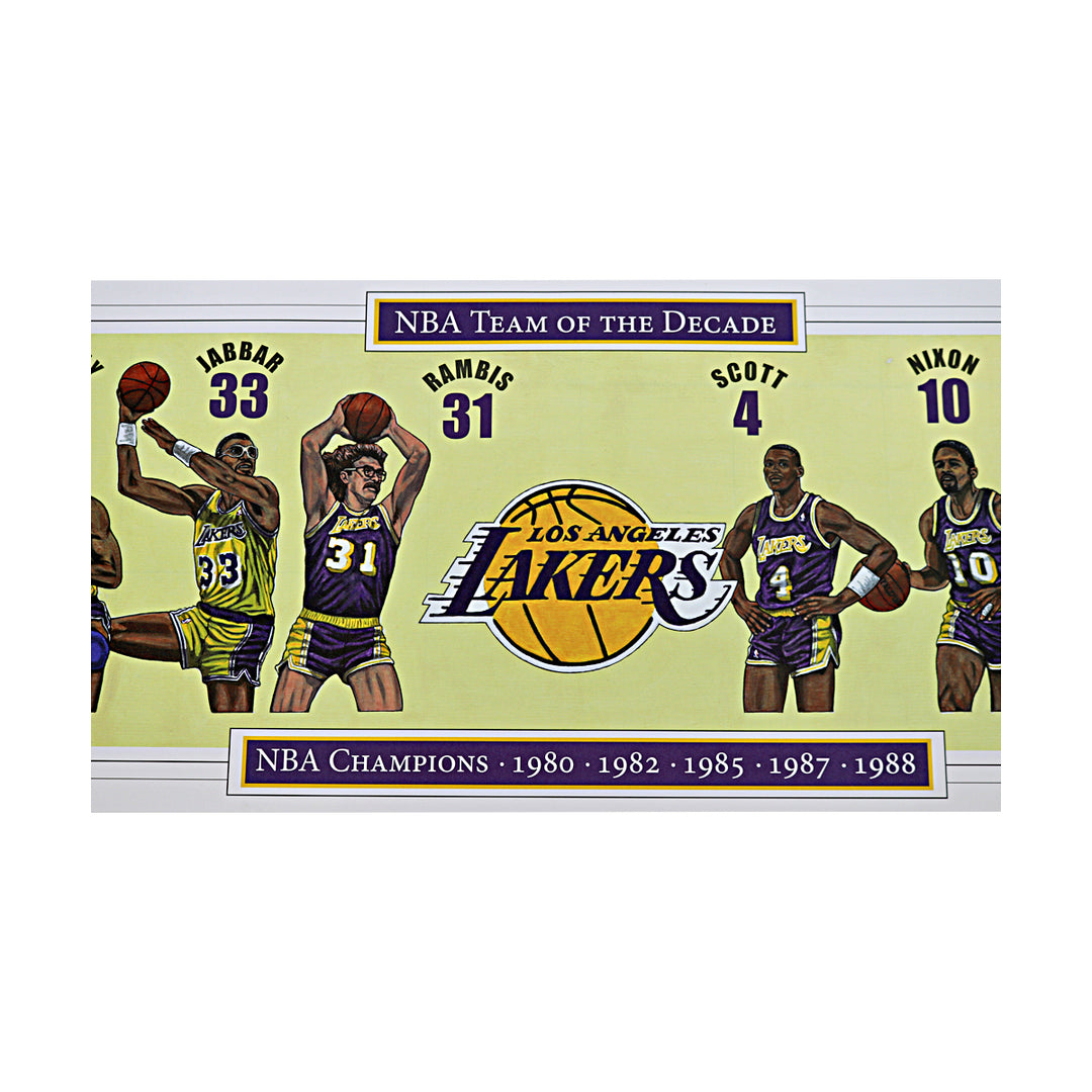 Doug Brewer 2013 Los Angeles Lakers NBA Team of the Decade 12x36 Print