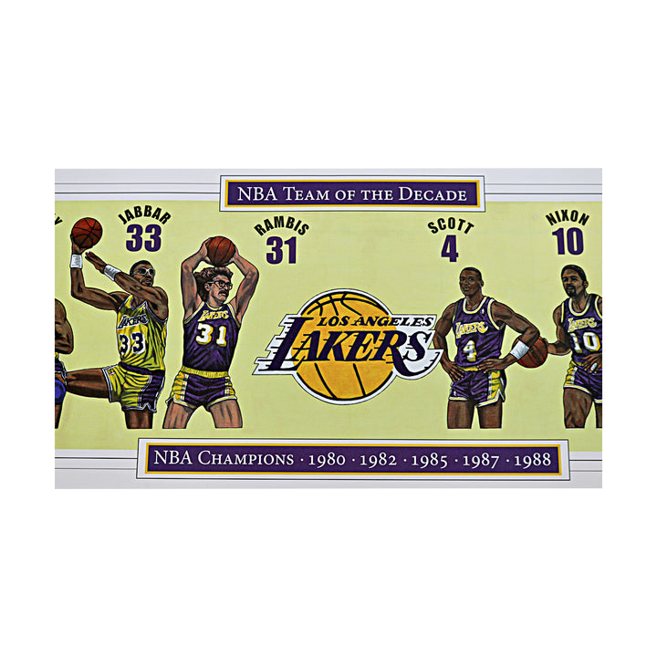Doug Brewer 2013 Los Angeles Lakers NBA Team of the Decade 12x36 Print