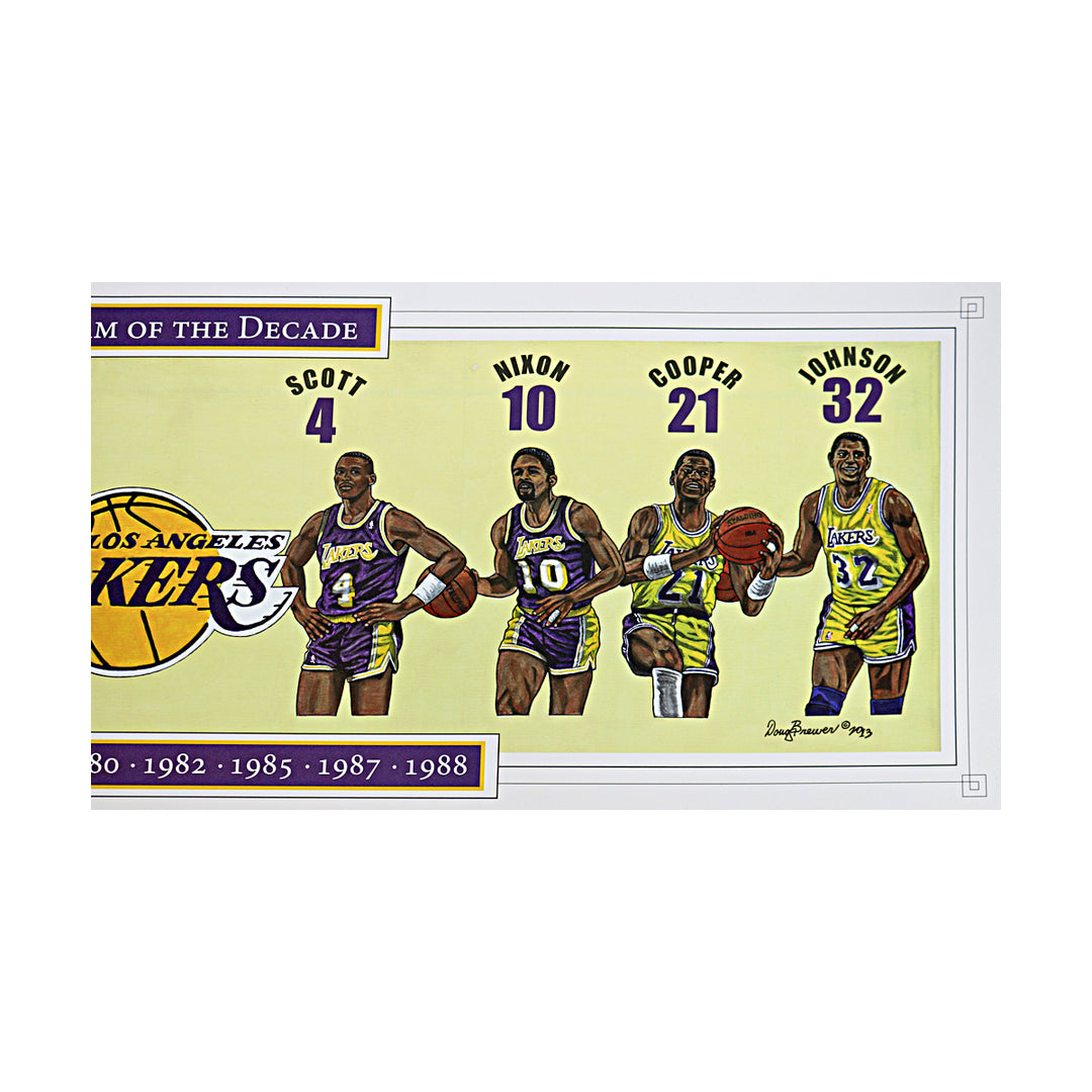 Doug Brewer 2013 Los Angeles Lakers NBA Team of the Decade 12x36 Print