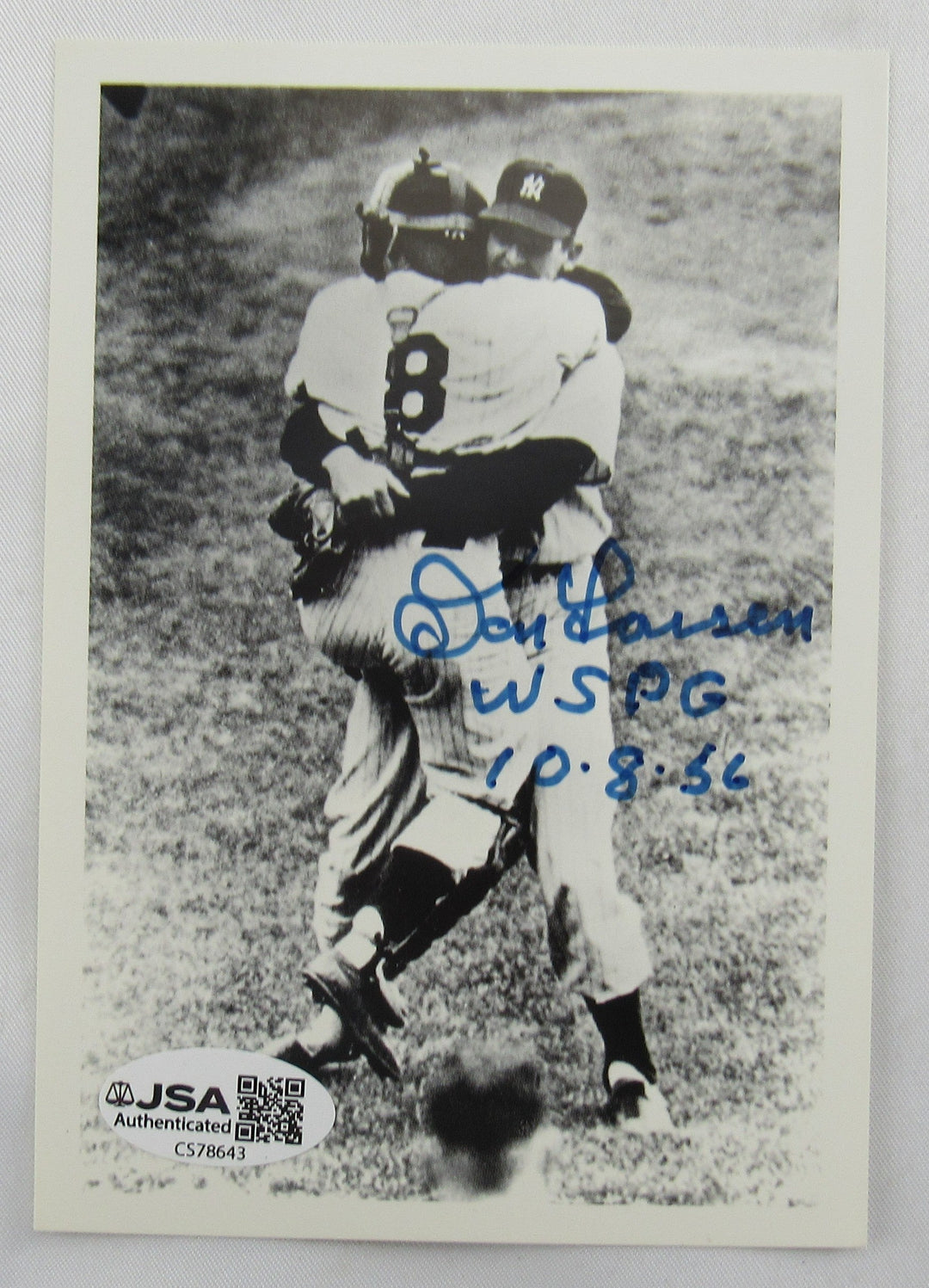 Don Larsen Signed 3.5x5 Photo JSA CS78643