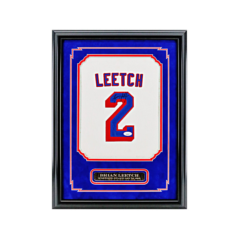 Brian Leetch New York Rangers Autographed Signed Jersey Number Framed Collage (JSA COA)