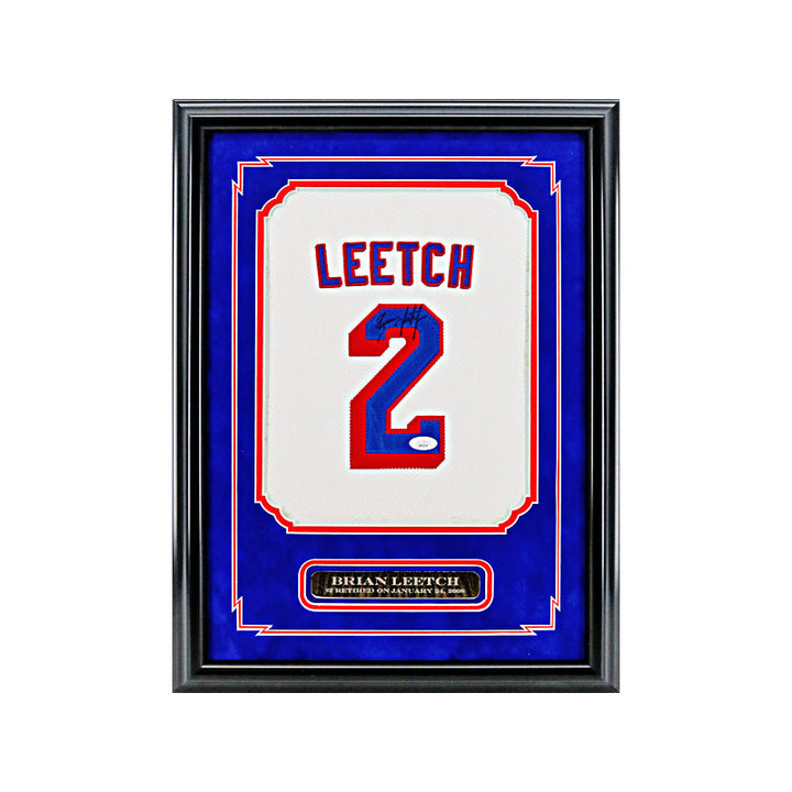 Brian Leetch New York Rangers Autographed Signed Jersey Number Framed Collage (JSA COA)