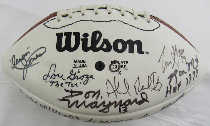 Multi Signed Wilson Football w/13 Signatures - Joe Theismtann, Ronnie Lott, Bill Willis