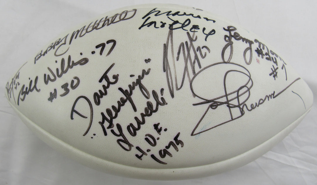 Multi Signed Wilson Football w/13 Signatures - Joe Theismtann, Ronnie Lott, Bill Willis