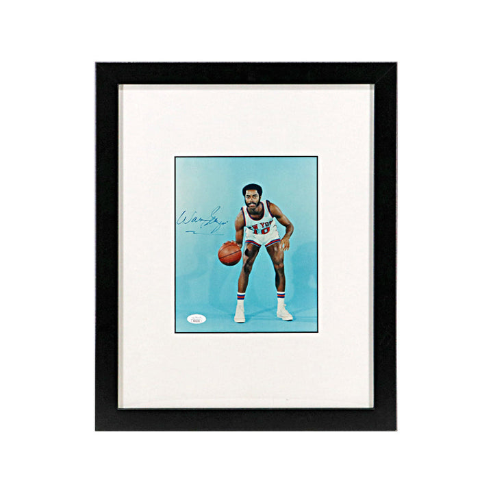 Walt Frazier New York Knicks Autographed Signed 8x10 Framed Posing Photo (JSA COA)
